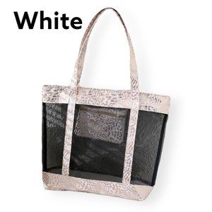⚡ LAST 1⚡White Animal Print Mesh Tote Bag